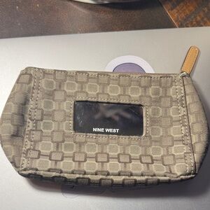 Nine West Taupe Geometric Pouch